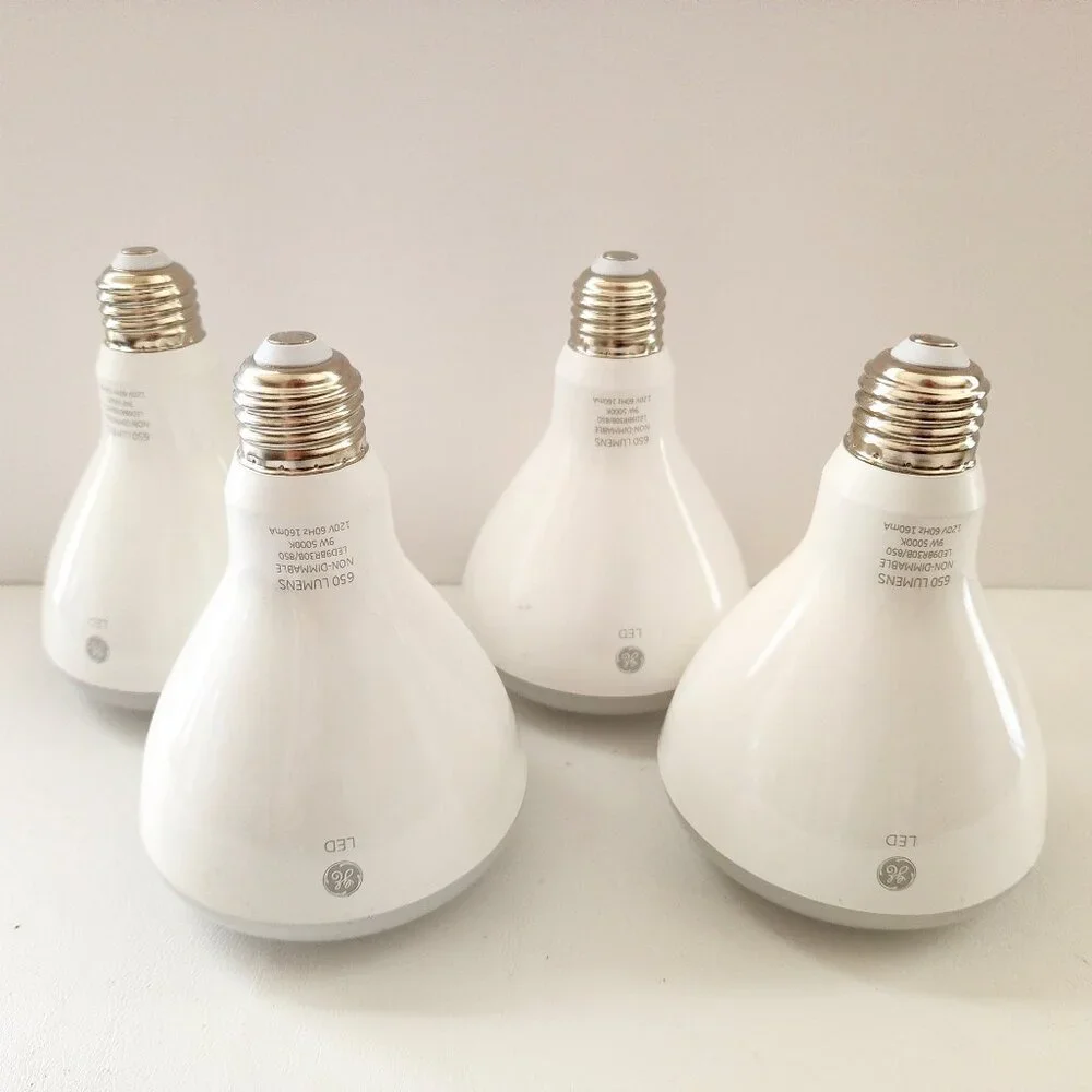 GE LED 9W (65W) 5000K Bright White Daylight Light Bulbs Damp Rated 4 Pack Tested